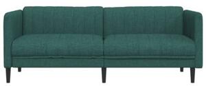 Sofa 3-osobowa, ciemnozielona, tapicerowana tkaninÄ