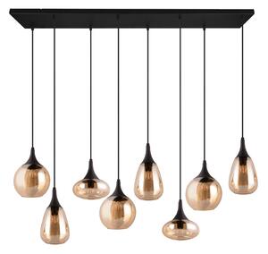 Czarno-pomarańczowa lampa wisząca ze szklanym kloszem Lumina – Trio