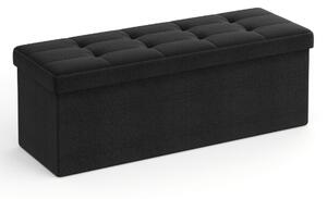 Stołek ze schowkiem OTTOMAN 110x38 cm, czarny
