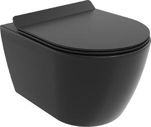 Mexen Carmen miska wc Rimless z deską wolnoopadającą slim, duroplast, czarna mat - 30880185