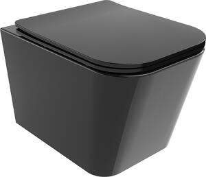 Mexen Teo miska wc Rimless z deską wolnoopadającą slim, duroplast, czarna - 30854070