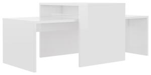 Zestaw stolikÃ³w kawowych, biaÅy na wysoki poÅysk, 100x48x40 cm
