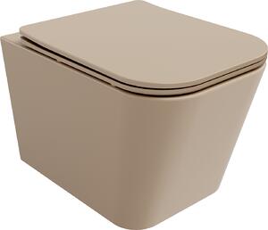Mexen Teo miska wc Rimless z deską wolnoopadającą slim, duroplast, cappuccino mat - 30854064