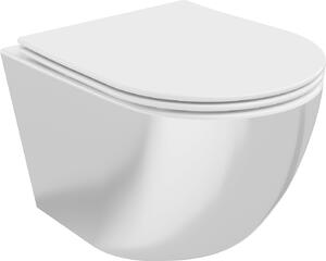 Mexen Lena miska wc Rimless z deską wolnoopadającą slim, duroplast, biała/srebrna - 30224004