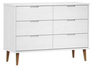 Komoda molde, biaÅa, 113x40x80 cm, lite drewno sosnowe