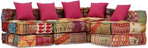 Puf moduÅowy, 4-osobowy, patchwork, tkanina