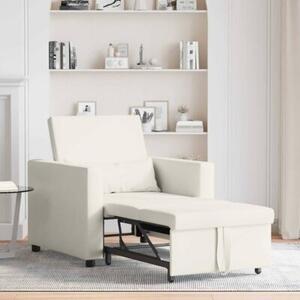 Sofa 3w1 z aksamitu - kremowa, rozkÅadana, elegancka i funkcjonalna