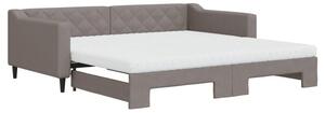 Sofa rozsuwana z materacami, kolor taupe, 100x200 cm, tkanina