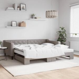 Sofa rozsuwana z materacami, kolor taupe, 100x200 cm, tkanina