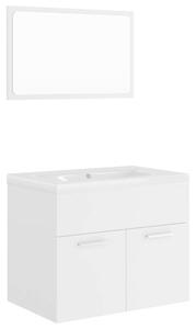 Zestaw mebli łazienkowych, biała, materiał drewnopochodny