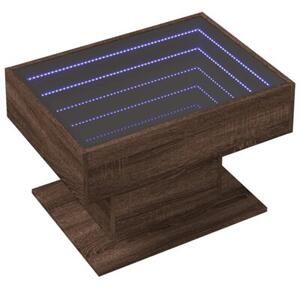 Stolik kawowy z LED, brÄ zowy dÄ b, 70x50x45 cm