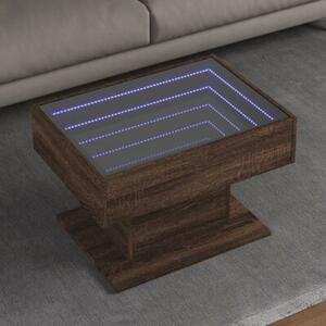 Stolik kawowy z LED, brÄ zowy dÄ b, 70x50x45 cm