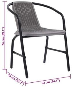 Krzesła ogrodowe, 2 szt., rattan pe i stal, 110 kg