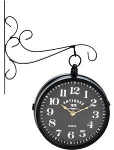 Metalowy zegar ścienny Clemente czarny, 29 x 9 x 39 cm