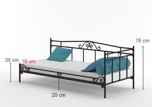 Łóżko metalowe - sofa, leżanka szezlong 120x200 wzór 15L, polski producent Lak System