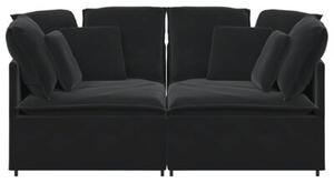 Sofa moduÅowa z poduszkami aksamitna czerÅ
