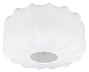 Biała metalowa lampa sufitowa z tekstylnym kloszem ø 40 cm Madleine – Reality
