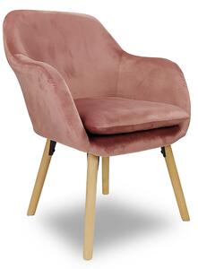 Fotel tapicerowany BOSTON velvet różowy