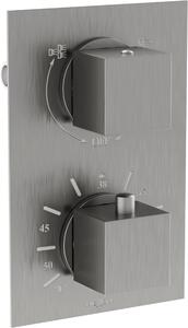 Mexen Cube termostatyczna bateria wannowo-prysznicowa 2-wyjściowa, grafit - 77502-66