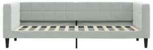 Sofa rozsuwana z szufladami, jasnoszara, 80x200 cm, aksamit