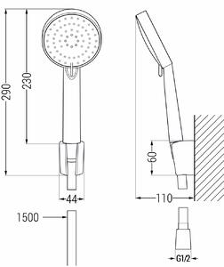 Mexen R-75 zestaw prysznicowy punktowy, chrom - 785755052-00