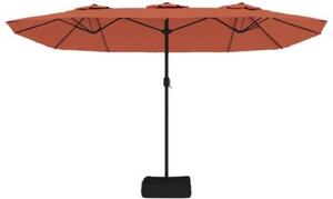 Podwójny parasol ogrodowy, terakotowy, 449x265 cm