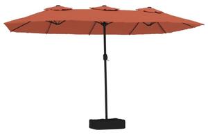 Podwójny parasol ogrodowy, terakotowy, 449x265 cm