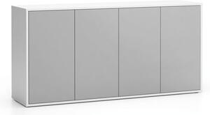 Szafka biurowa z drzwiami LAYERS, długa, 1582 x 400 x 777, biała/szara
