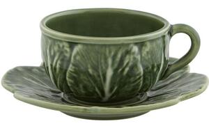 Ręcznie malowana filiżanka ze spodkiem Cabbage, 2 szt