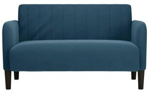 Sofa dwuosobowa niebieska 109 cm aksamitna