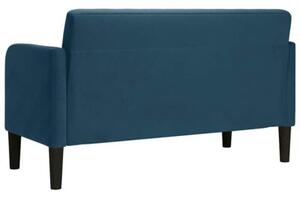 Sofa dwuosobowa niebieska 109 cm aksamitna