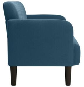 Sofa dwuosobowa niebieska 109 cm aksamitna