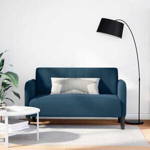 Sofa dwuosobowa niebieska 109 cm aksamitna