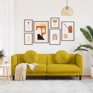 Sofa 3-osobowa z poduszkami, Å¼Ã³Åta, aksamit