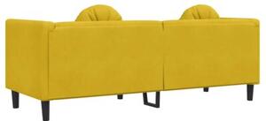 Sofa 3-osobowa z poduszkami, Å¼Ã³Åta, aksamit