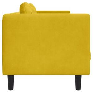 Sofa 3-osobowa z poduszkami, Å¼Ã³Åta, aksamit