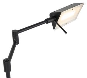 Designerska lampa podłogowa czarna LED ściemniacz dotykowy - Notia Oswietlenie wewnetrzne
