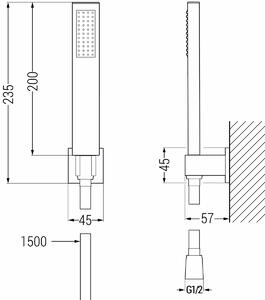 Mexen R-02 zestaw prysznicowy punktowy, grafit - 785005050-66