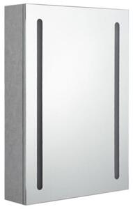 Szafka łazienkowa z lustrem i LED, szarość betonu, 50x13x70 cm