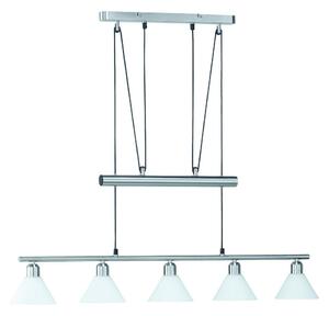Lampa wisząca w kolorze srebra ze szklanym kloszem Stamina – Trio