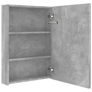 Szafka łazienkowa z lustrem i LED, szarość betonu, 50x13x70 cm