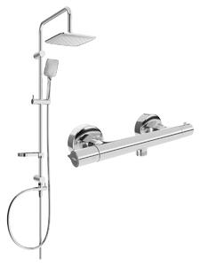 Mexen Sven zestaw prysznicowy natynkowy z deszczownicą i baterią prysznicową termostatyczną Slim, chrom - 77105262-00
