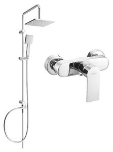 Mexen Tord zestaw prysznicowy natynkowy z deszczownicą i baterią prysznicową Royo, chrom - 72240200-00