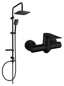 Mexen Sven zestaw prysznicowy natynkowy z deszczownicą i baterią prysznicową Pecos, czarny - 72740262-70