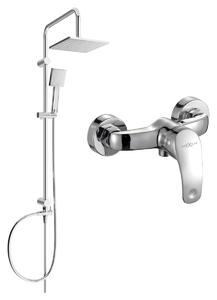 Mexen Tord zestaw prysznicowy natynkowy z deszczownicą i baterią prysznicową Fabia, chrom - 746540200-00
