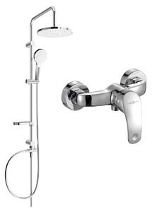 Mexen Erik zestaw prysznicowy natynkowy z deszczownicą i baterią prysznicową Fabia, chrom - 746540205-00