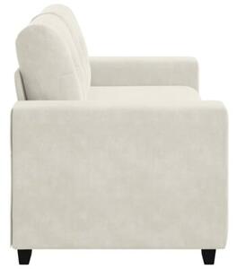 Sofa dwuosobowa, kremowa, 180x77x82 cm, aksamit