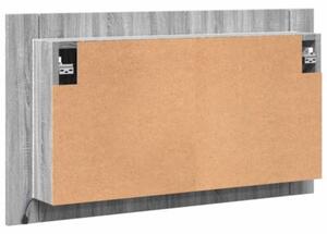 Szafka łazienkowa z lustrem i LED, szary dąb 80x12x45 cm, akryl