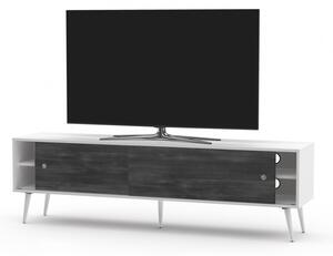 Drewniana szafka RTV w stylu RETRO SONOROUS RTRA-180-WHT-BNW szerokość 180cm