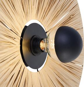 Wiejski Kinkiet / Lampa scienna czarny z liną 45 cm - Leia Oswietlenie wewnetrzne